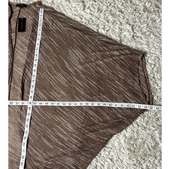 Lane Bryant NWT Women Plus Size 26/28 Bat Wing Open Front Brown Cream Cardigan - Picture 4 of 10